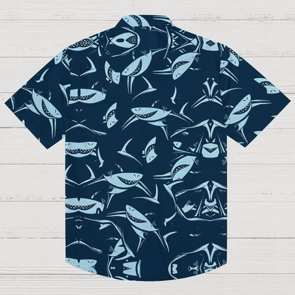 Shark Art Printed Geek Hawaiian Shirt