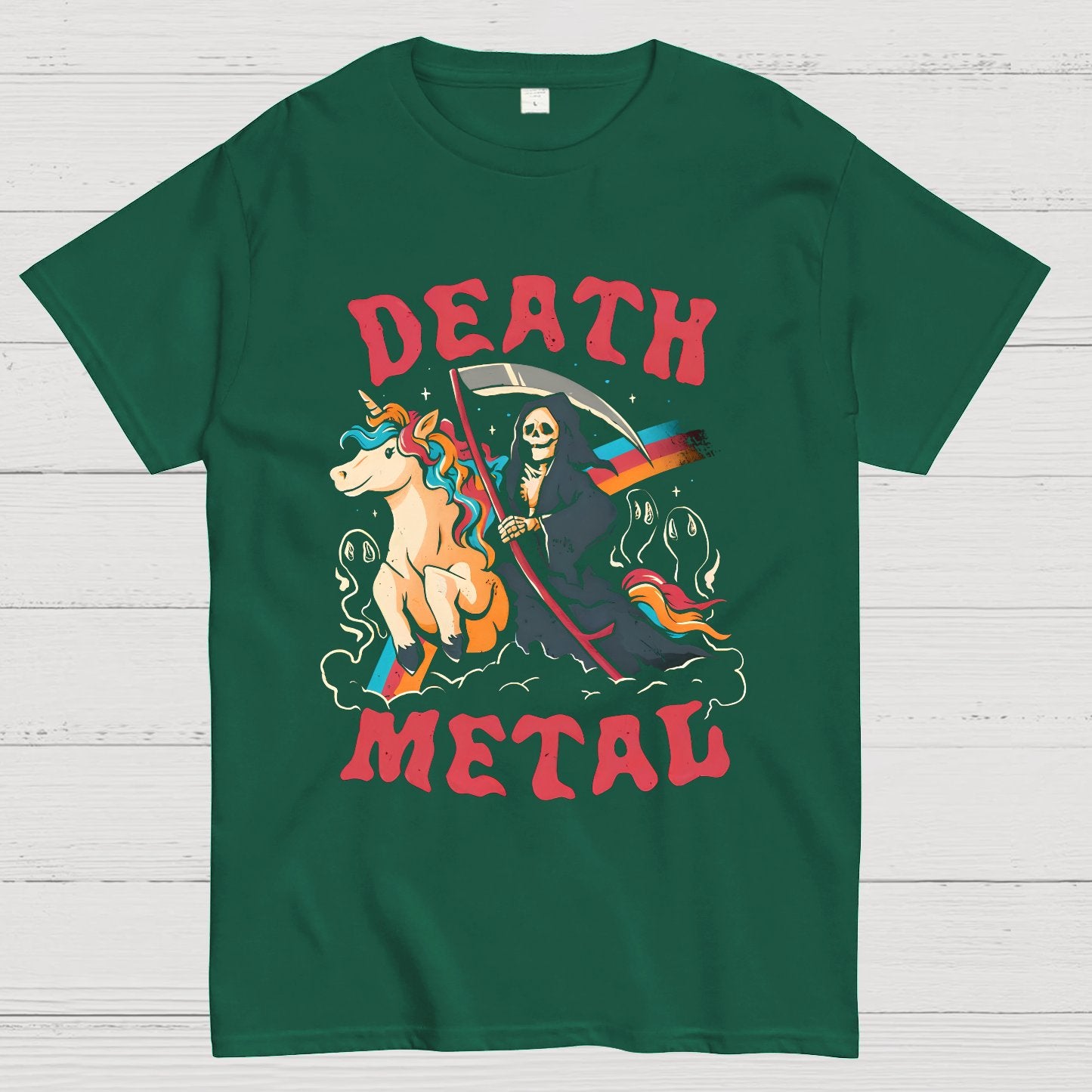 Death Metal - Cute Evil Skull Unicorn Geek T-Shirt