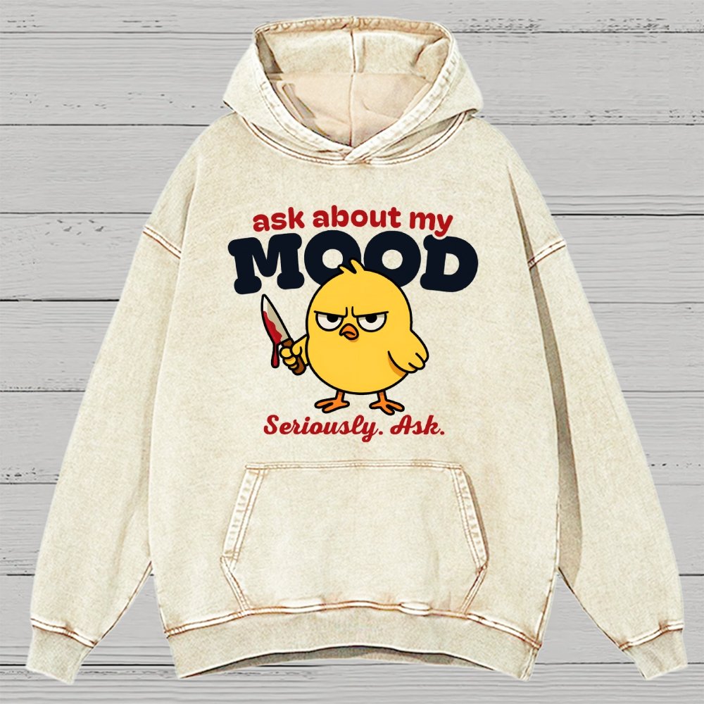 Ask About My Mood Vintage Distressed Hoodie