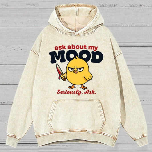 Ask About My Mood Vintage Distressed Hoodie