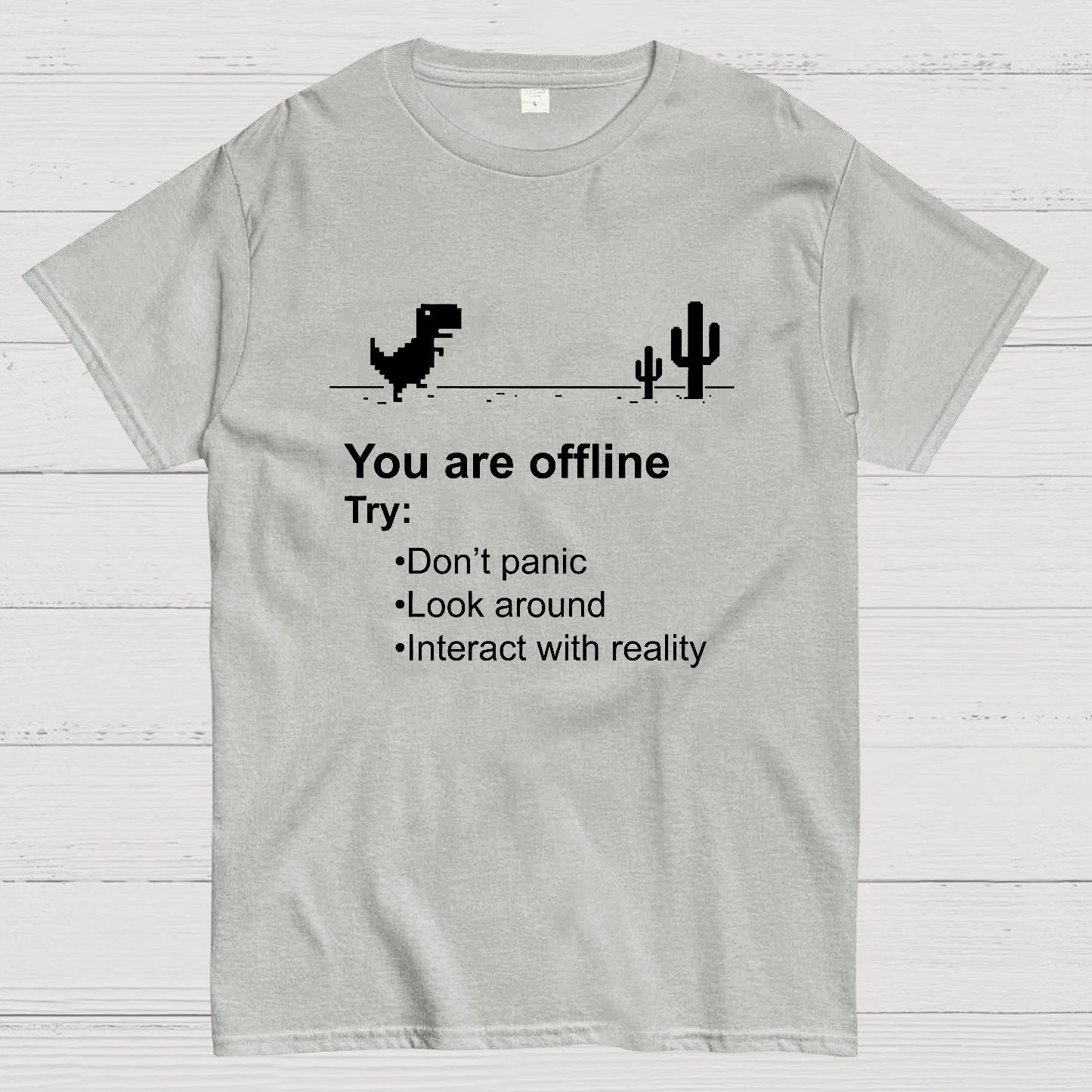 Offline Without Internet, Don't Panic Geeky T-Shirt