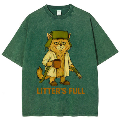 Litter’s Full Cat Vintage Distressed T-shirt