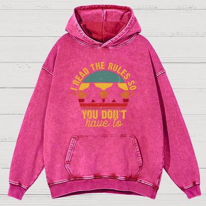 I Read The Rules So You Don't Have To ,Board Game Vintage Distressed Hoodie