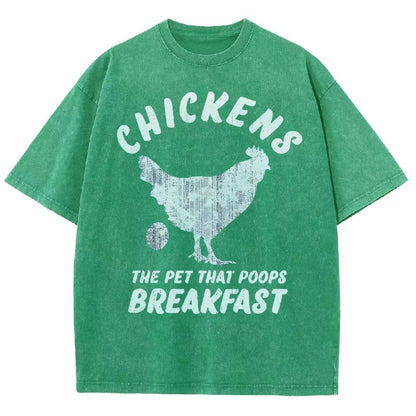 Chickens Poop Breakfast Vintage Distressed T-shirt