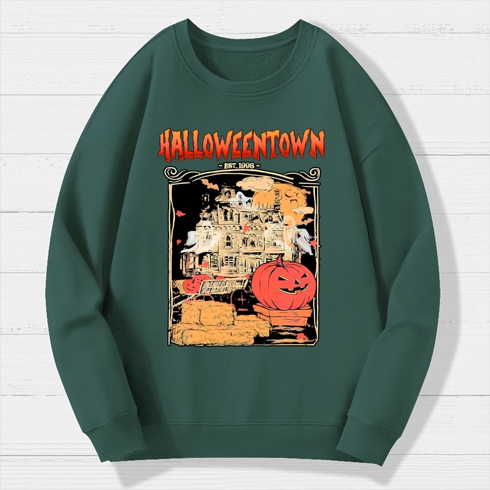 Spookyville University Est 1998. Halloween Geek Cotton Sweatshirt