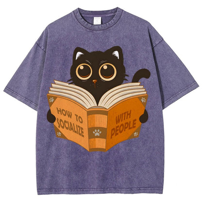 How to socialise with people Vintage Distressed T-shirt