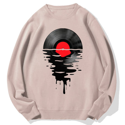 Vinyl LP Music Record Sunset Red Geek Cotton Sweatshirt