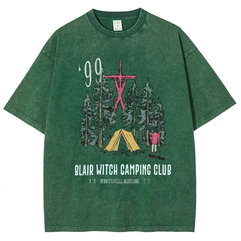 Witch Camping Vintage Distressed T-shirt