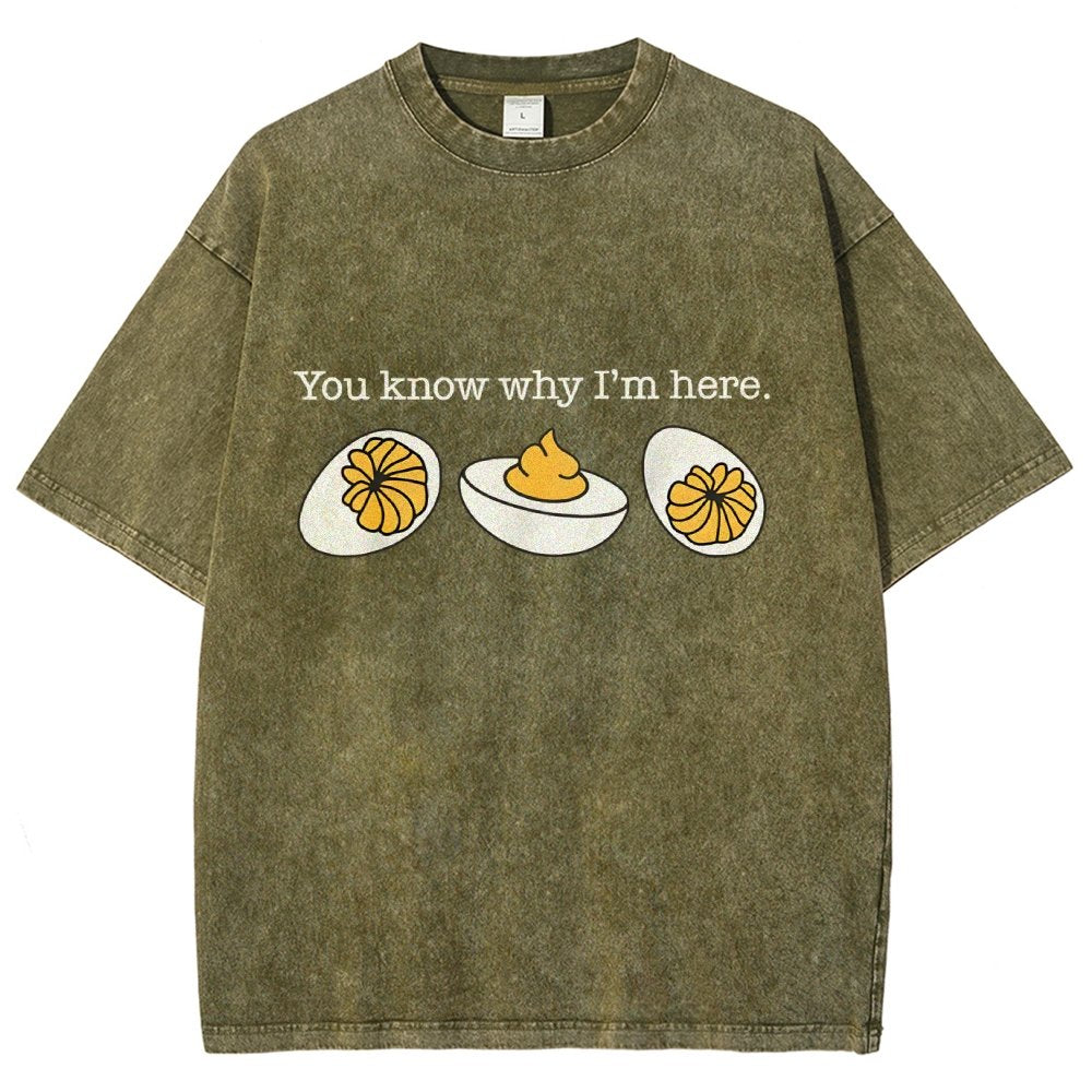 Retro You Know Why I'm Here Deviled Egg Vintage Distressed T-shirt