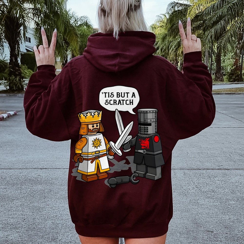 King Vs Knight Printed Back Unisex Cotton Hoodie