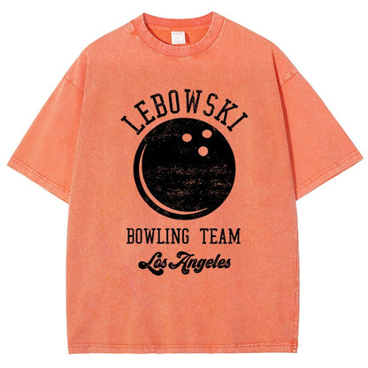 Lebowski Bowling Team Vintage Distressed T-shirt