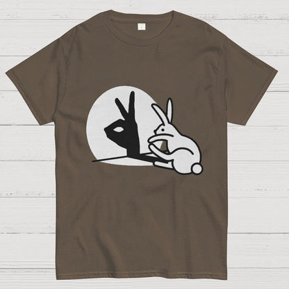 Funny Rabbit Hand Shadow Puppets Bunny Figure Pop Art Geeky T-Shirt