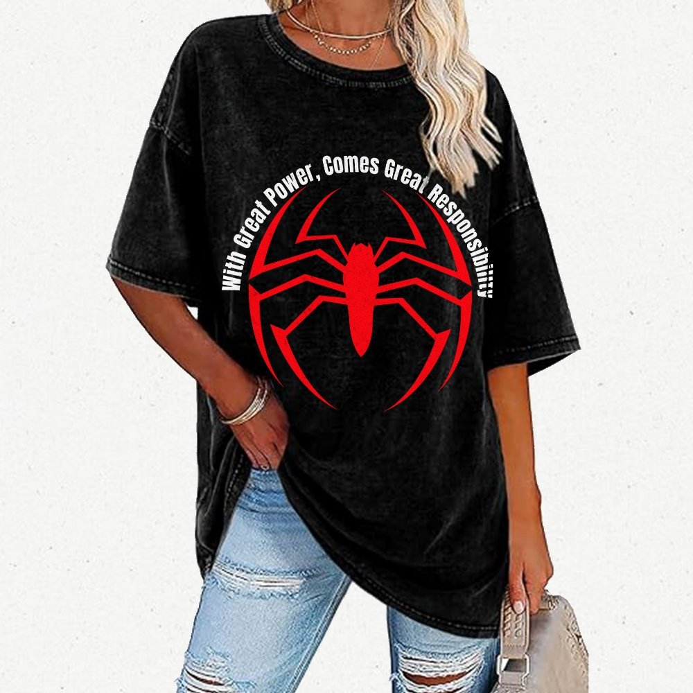 With Great Power Comes Great Responsibility Vintage Distressed T-shirt