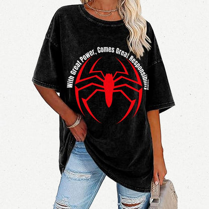 With Great Power Comes Great Responsibility Vintage Distressed T-shirt