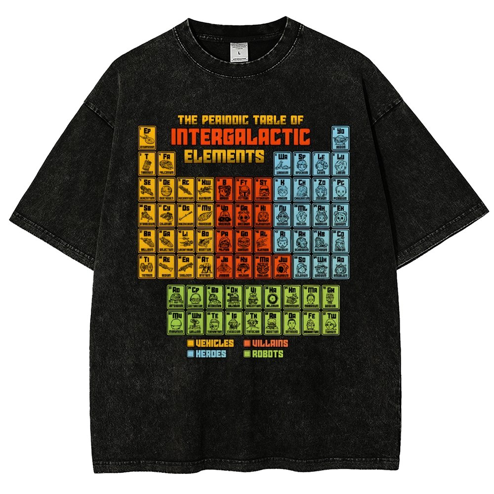 The Periodic Table of Intergalactic Elements Vintage Distressed T-shirt