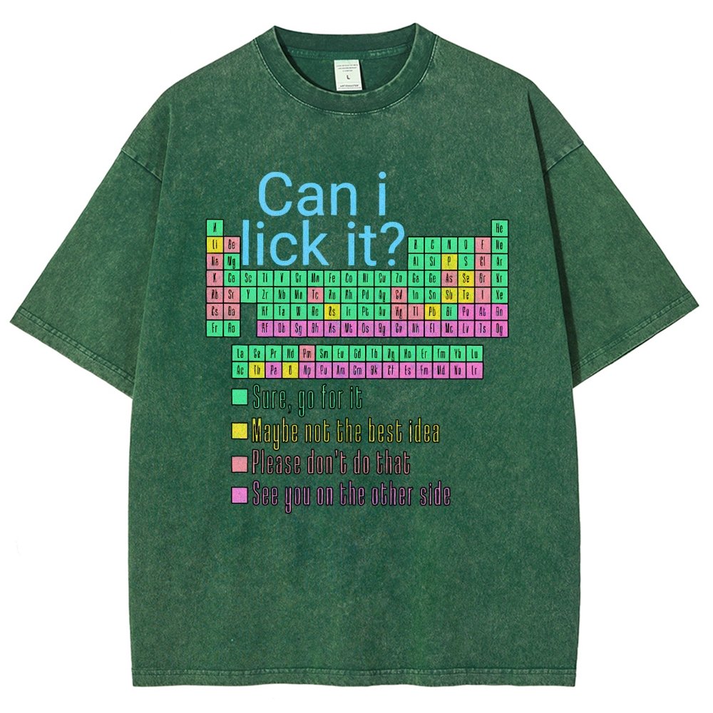 Can I Lick It？ Funny Science Vintage Distressed T-shirt