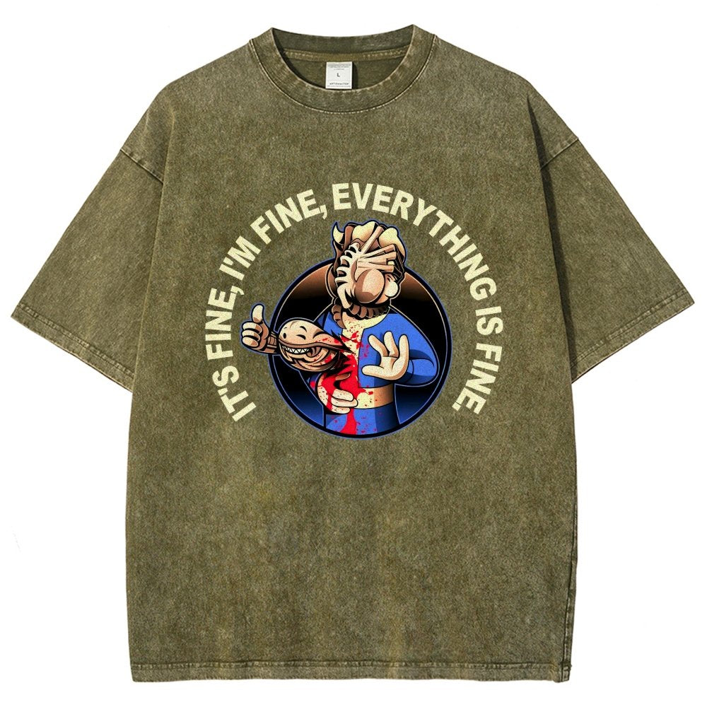 I'M Fine Everything Is Fine Vintage Distressed T-shirt
