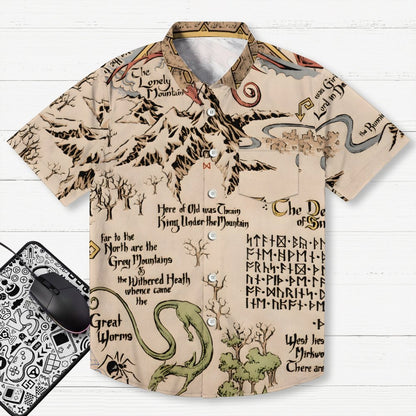 Medieval Science Fiction Map Geek Hawaiian Shirt