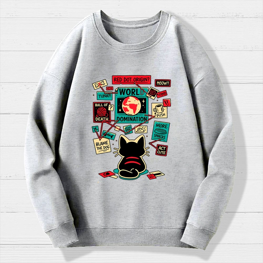 Cat Master Plan Geek Cotton Sweatshirt