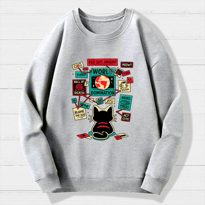 Cat Master Plan Geek Cotton Sweatshirt