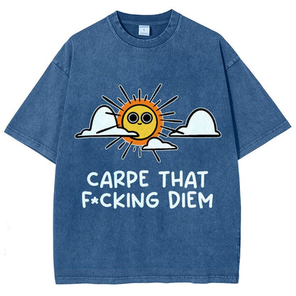Carpe Diem Vintage Distressed T-shirt
