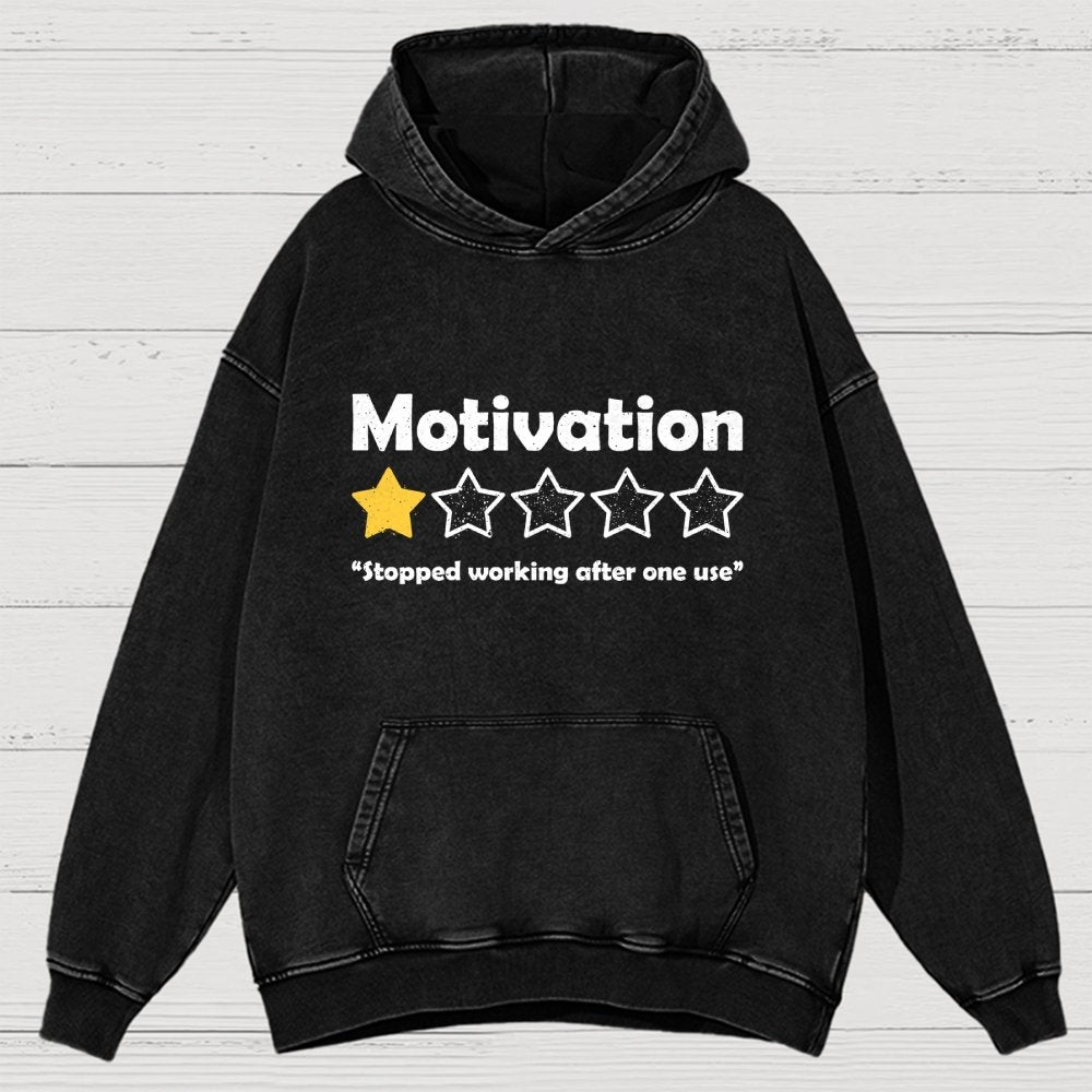Motivation Review Vintage Distressed Hoodie