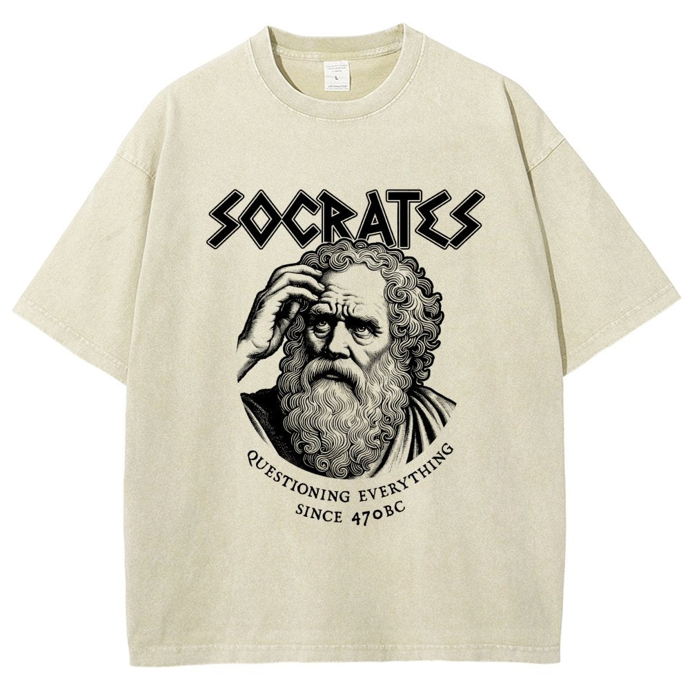 Socrates Questioning Everything Vintage Distressed T-shirt