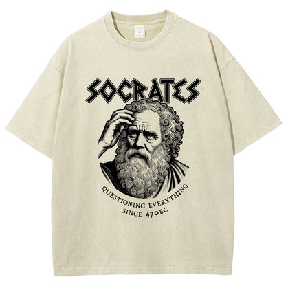 Socrates Questioning Everything Vintage Distressed T-shirt