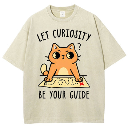 Let Curiosity Be Your Guide Vintage Distressed T-shirt