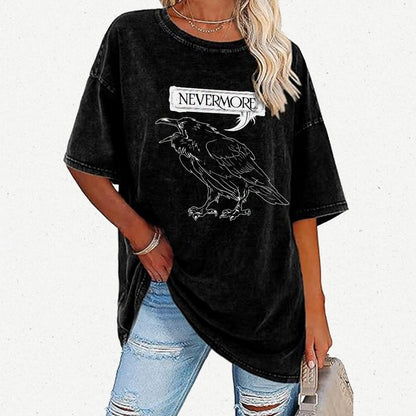 Nevermore Raven Vintage Distressed T-shirt