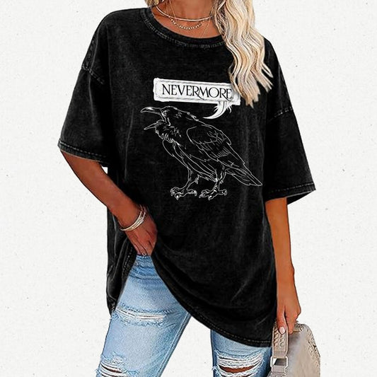 Nevermore Raven Vintage Distressed T-shirt