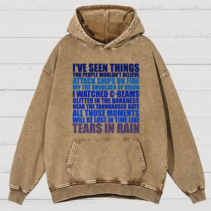 Tears In Rain Vintage Distressed Hoodie