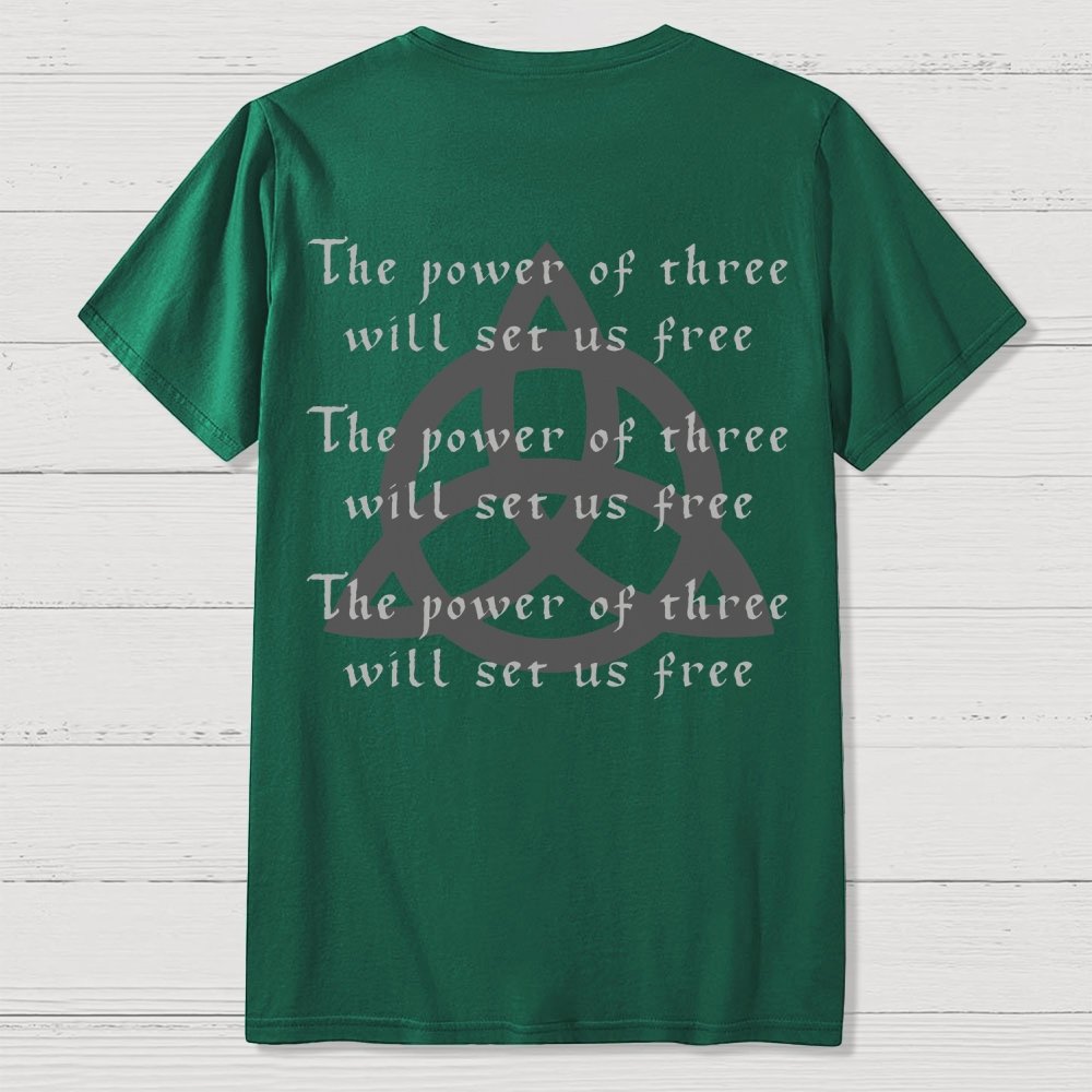 Power of Three Front And Back Printing Geek T-Shirt