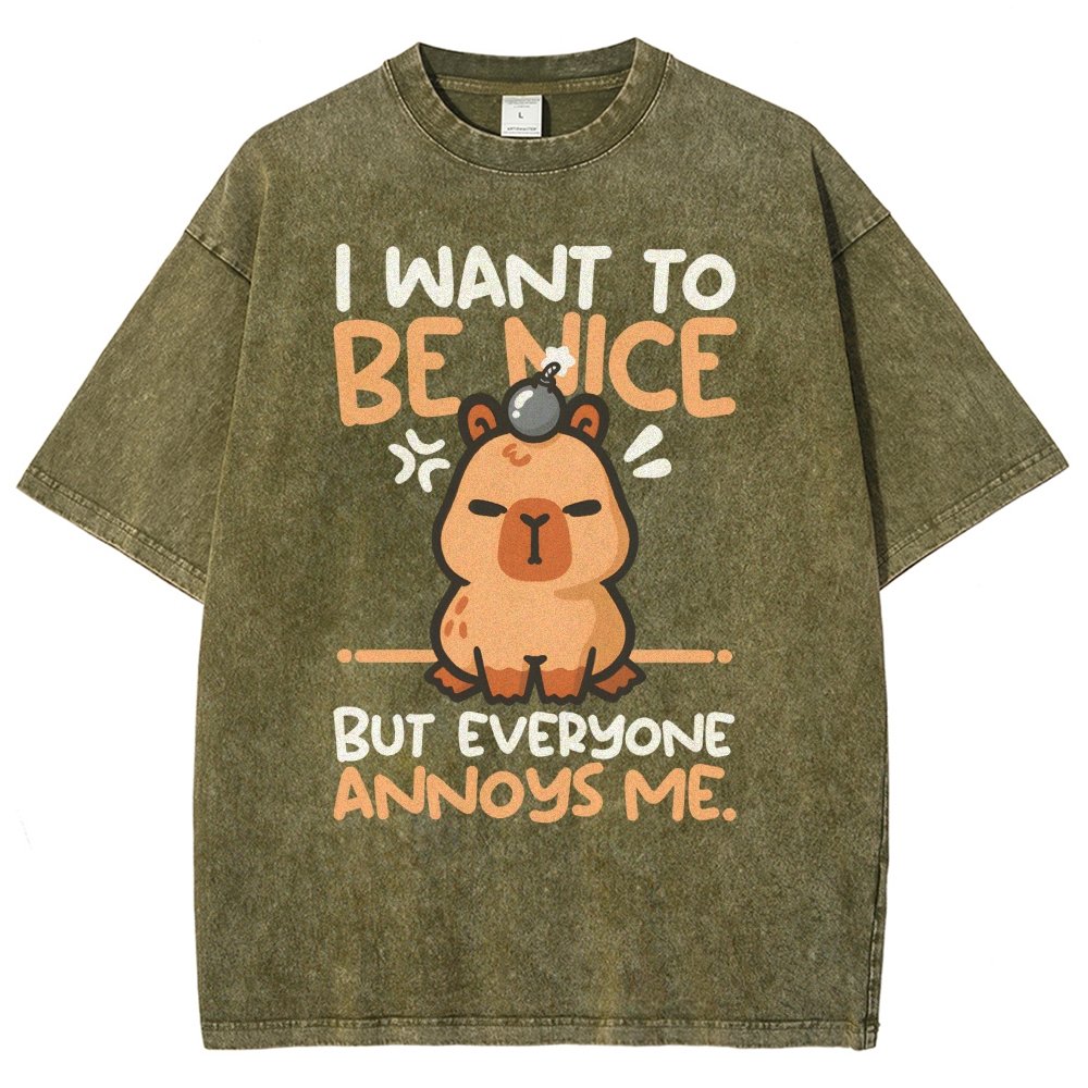 Capy Wants To Be Nice Vintage Distressed T-shirt