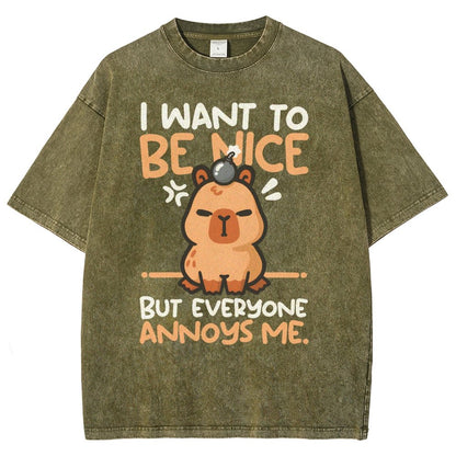 Capy Wants To Be Nice Vintage Distressed T-shirt