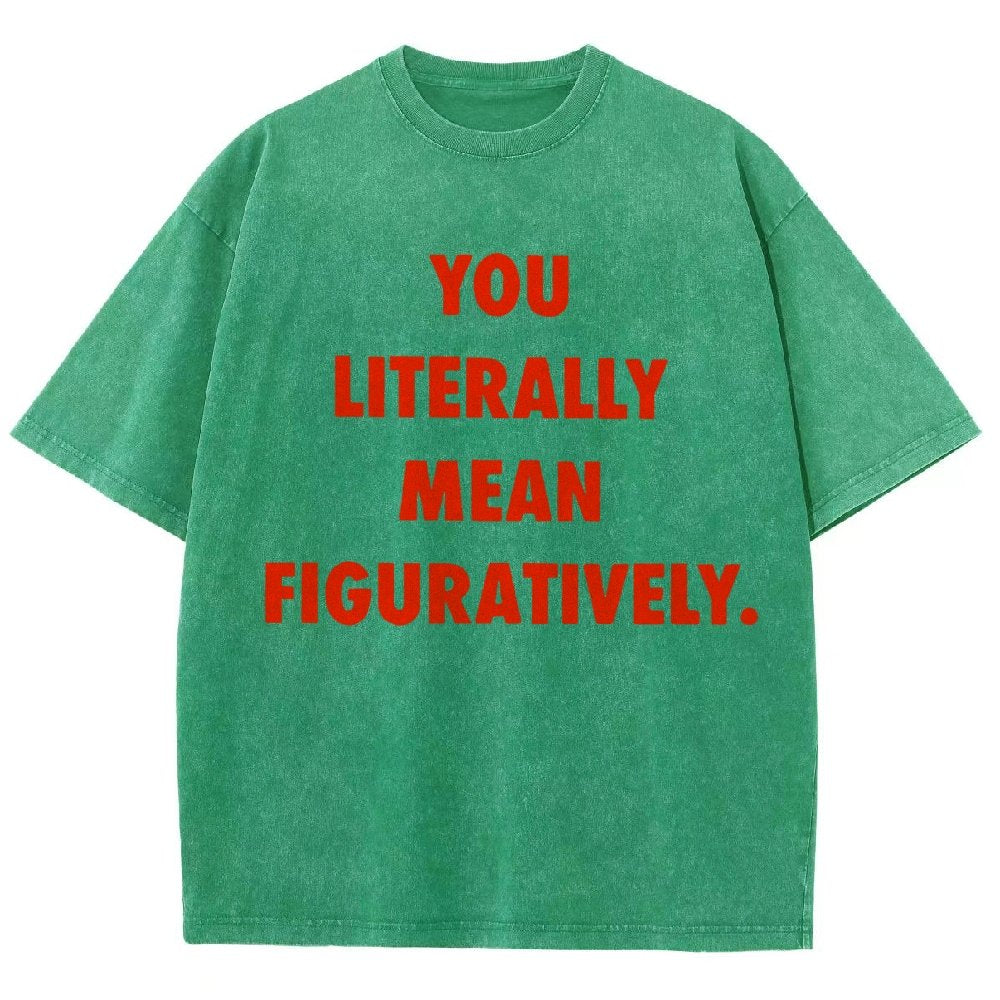 Grammar Police Literally vs. Figuratively Vintage Distressed T-shirt