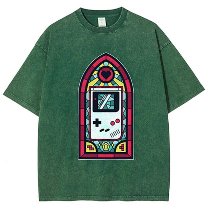 8bit Stained Glass Vintage Distressed T-shirt