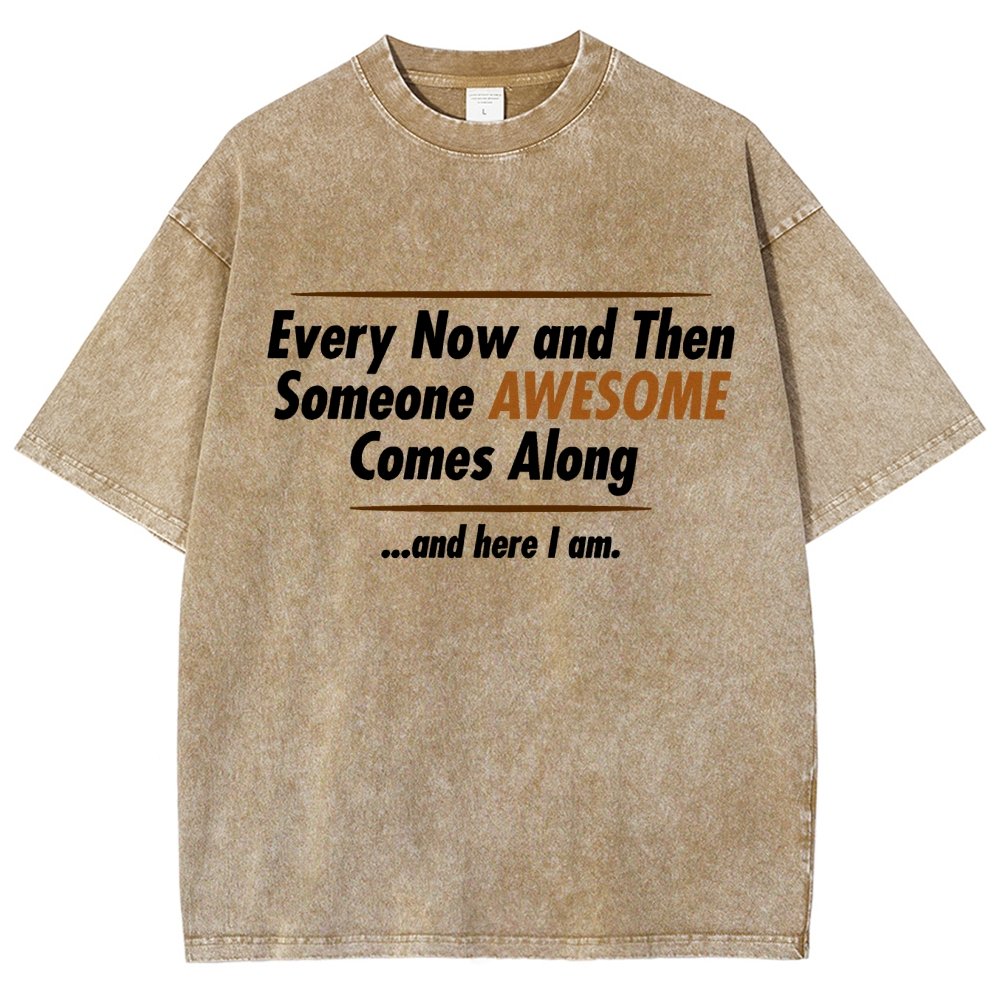 Someone Awesome Comes Along Vintage Distressed T-shirt