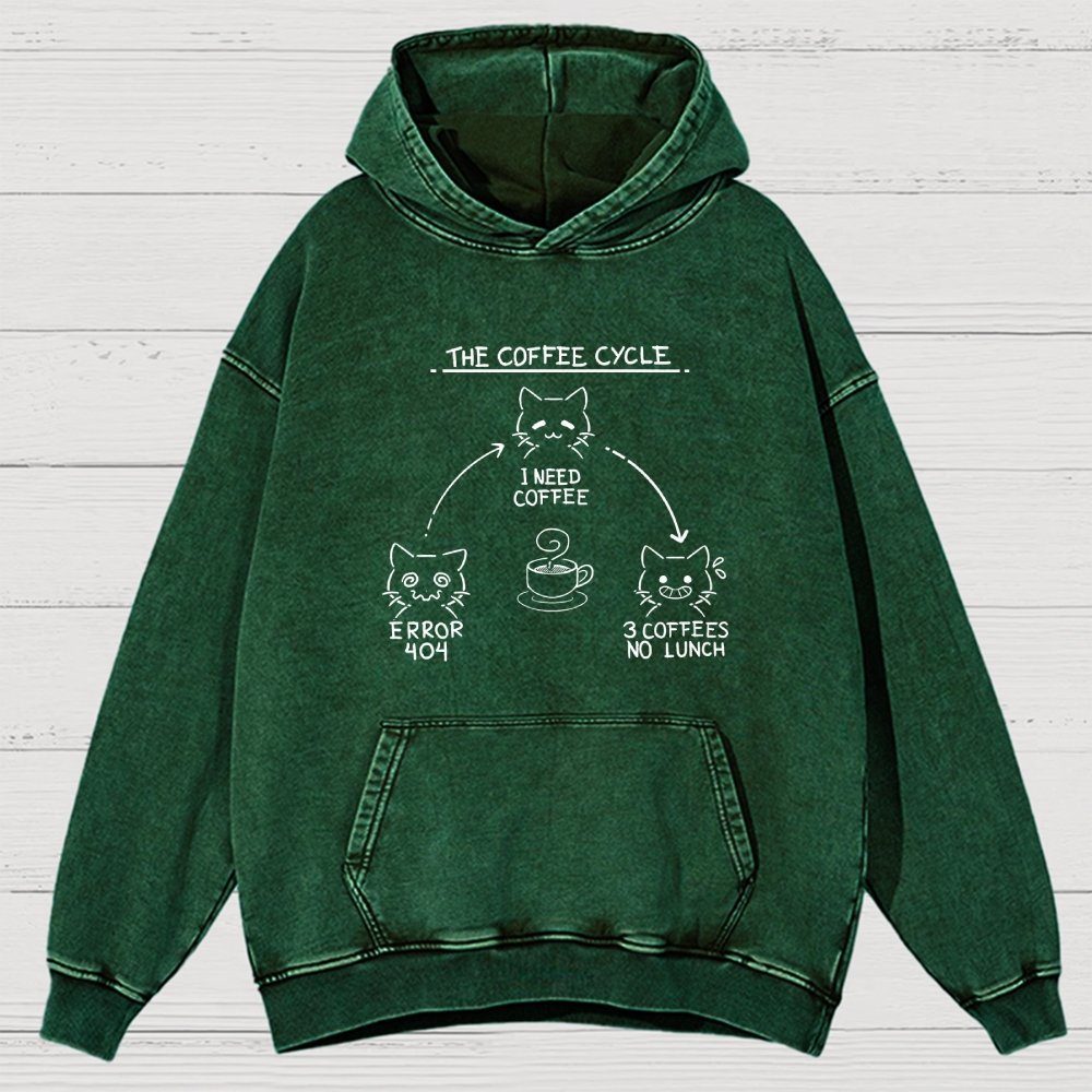 The Coffee Cycle Vintage Distressed Hoodie