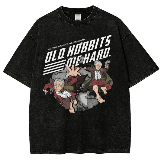 Old Adventurers Die Hard Vintage Distressed T-shirt