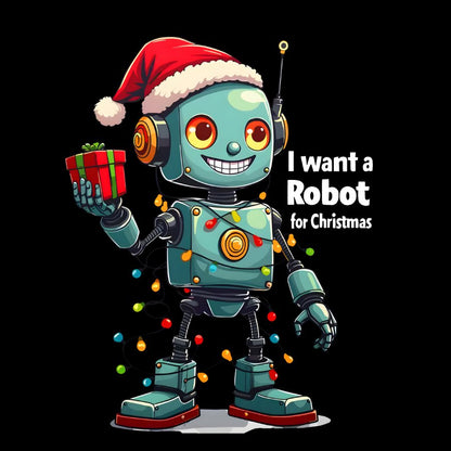 I Want A Robot For Christmas Geek T-Shirt