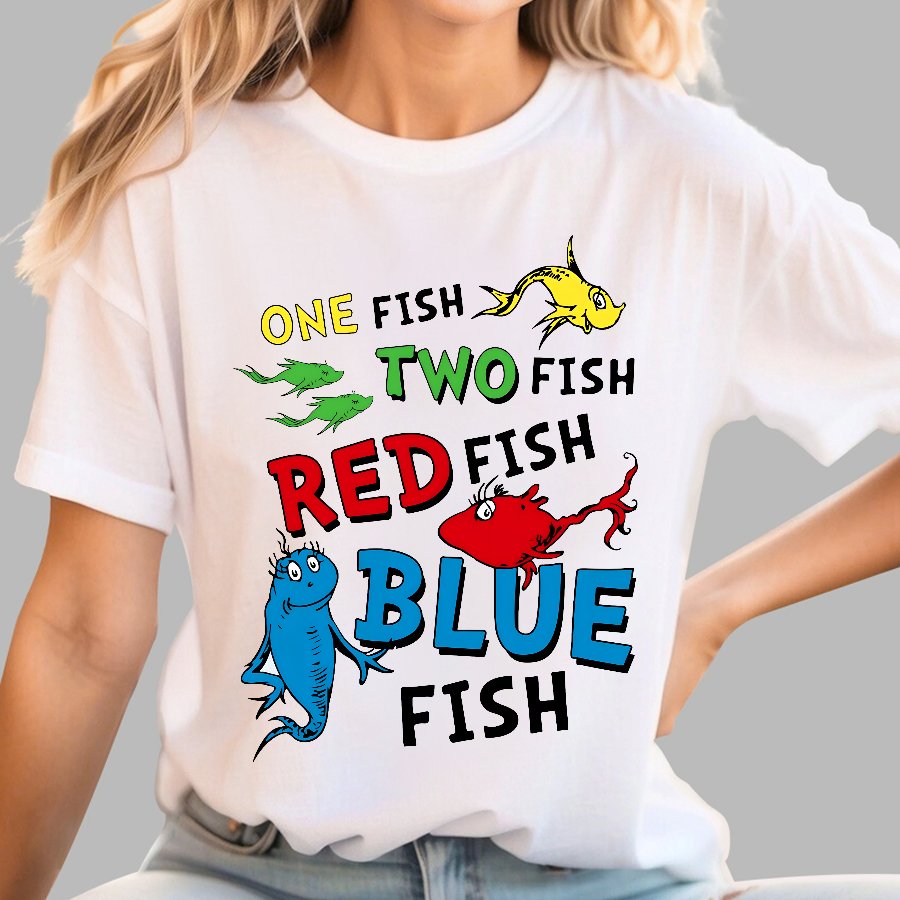 One Fish Two Fish,Reading Day Nerd Geek T-Shirt