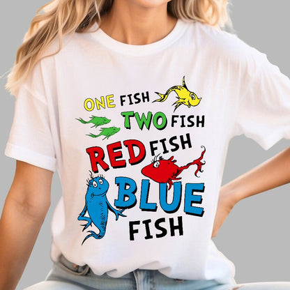 One Fish Two Fish,Reading Day Nerd Geek T-Shirt