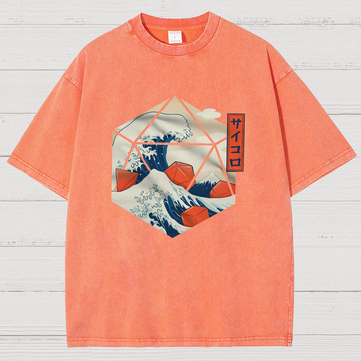 Great Wave of Dice Vintage Distressed T-shirt