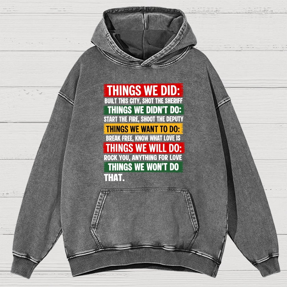 Things We Did Vintage Distressed Hoodie