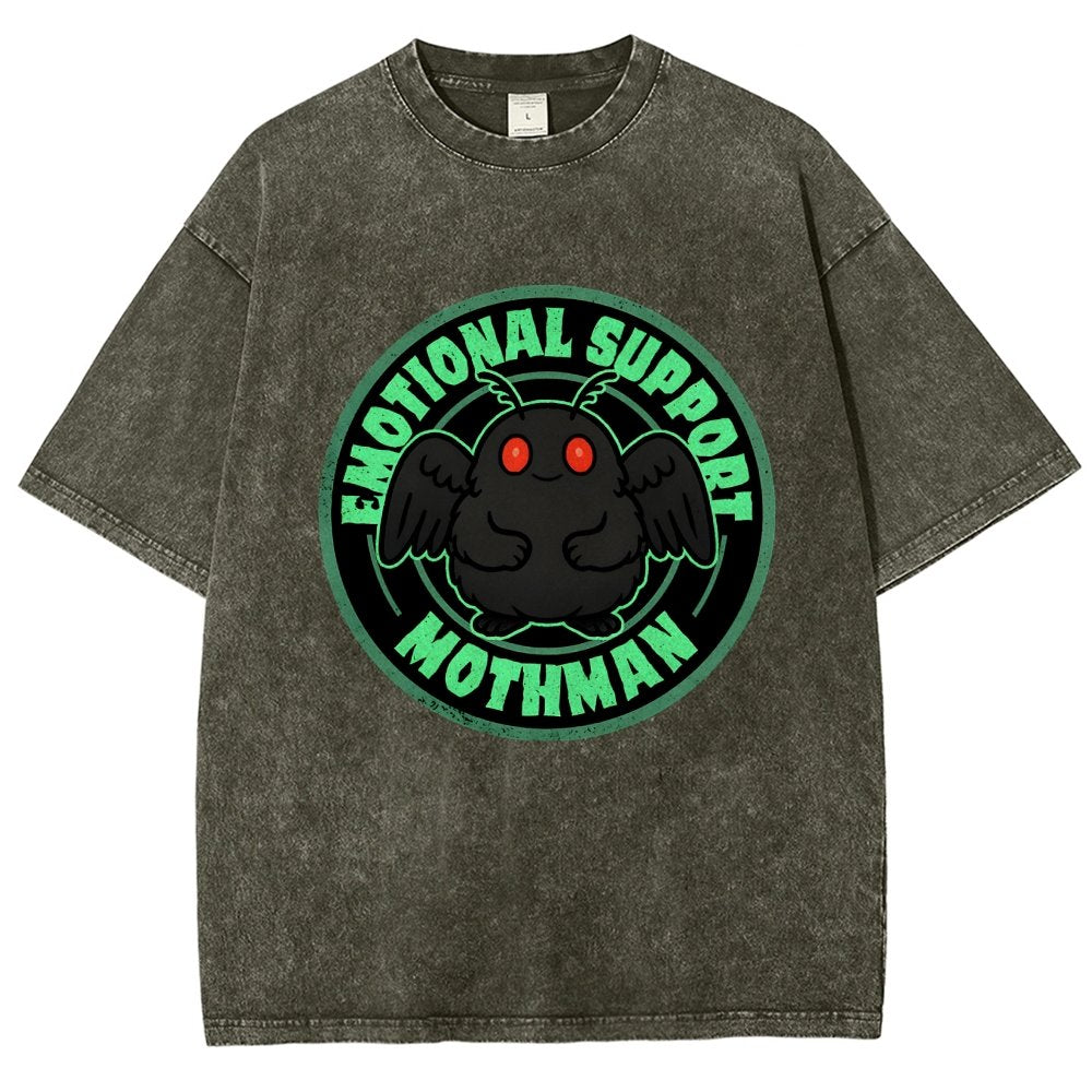 Emotional Support Mothman Vintage Distressed T-shirt