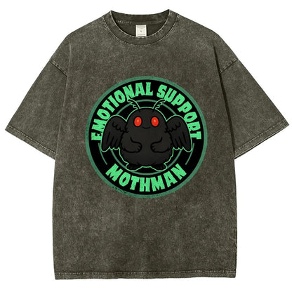 Emotional Support Mothman Vintage Distressed T-shirt