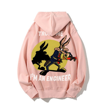 Trust Me I'm An Engineer Printed Back Cotton Hoodie