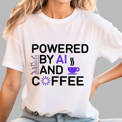 Powered By AI And Coffee Geek T-Shirt