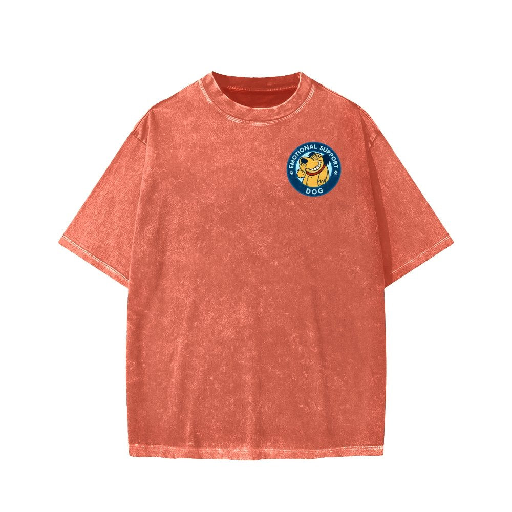 Dog Support Or Not? Front And Back Printing Washed T-shirt